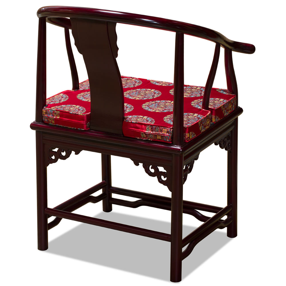 Dark Cherry Rosewood Ming Style Chinese Arm Chair