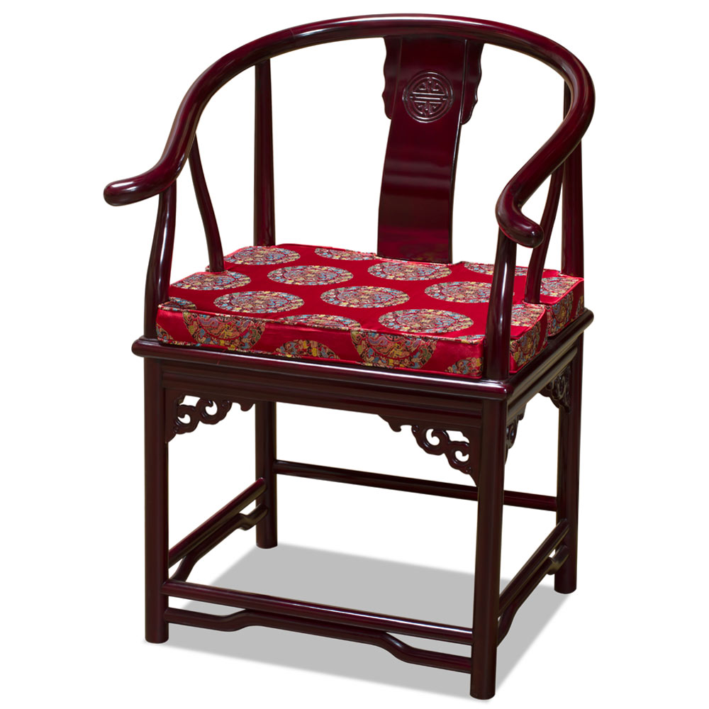 Dark Cherry Rosewood Ming Style Chinese Arm Chair