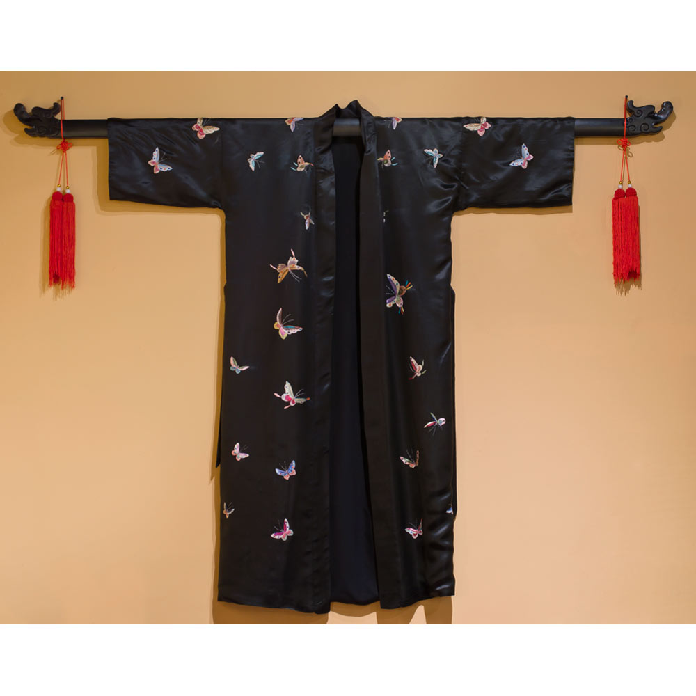 Chinese Black Silk Robe