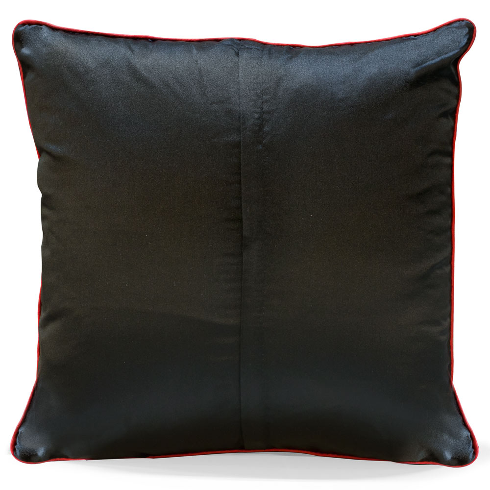 Black Silk Chinese Longevity Pillow