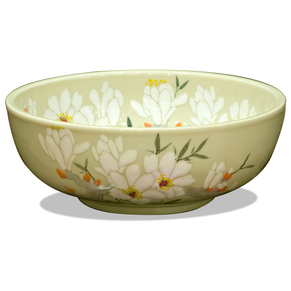 Porcelain Floral Motif Oriental Basin