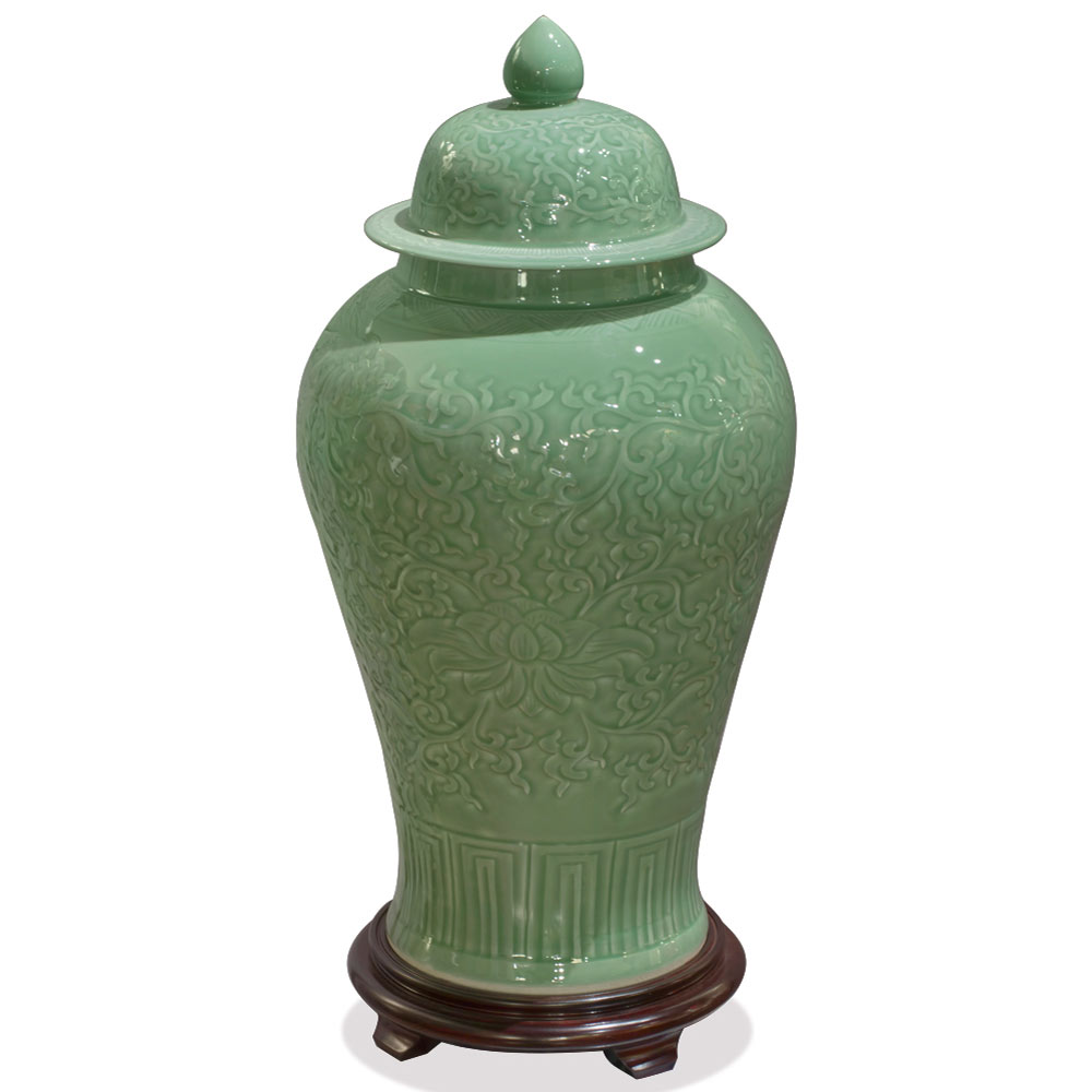 Pastel Green Porcelain Qingbai Imperial Chinese Ginger Jar