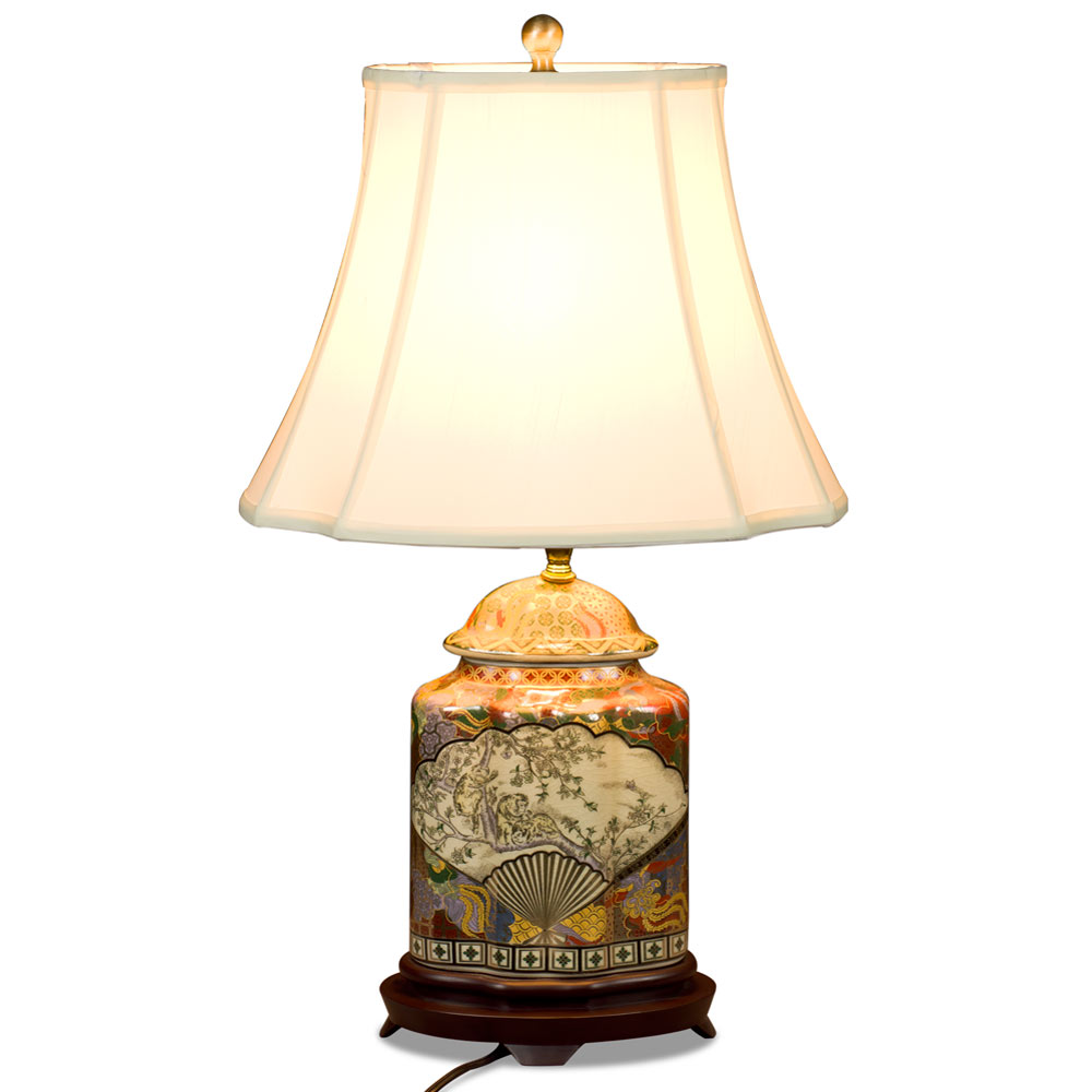 Japanese Satsuma Design Porcelain Lamp