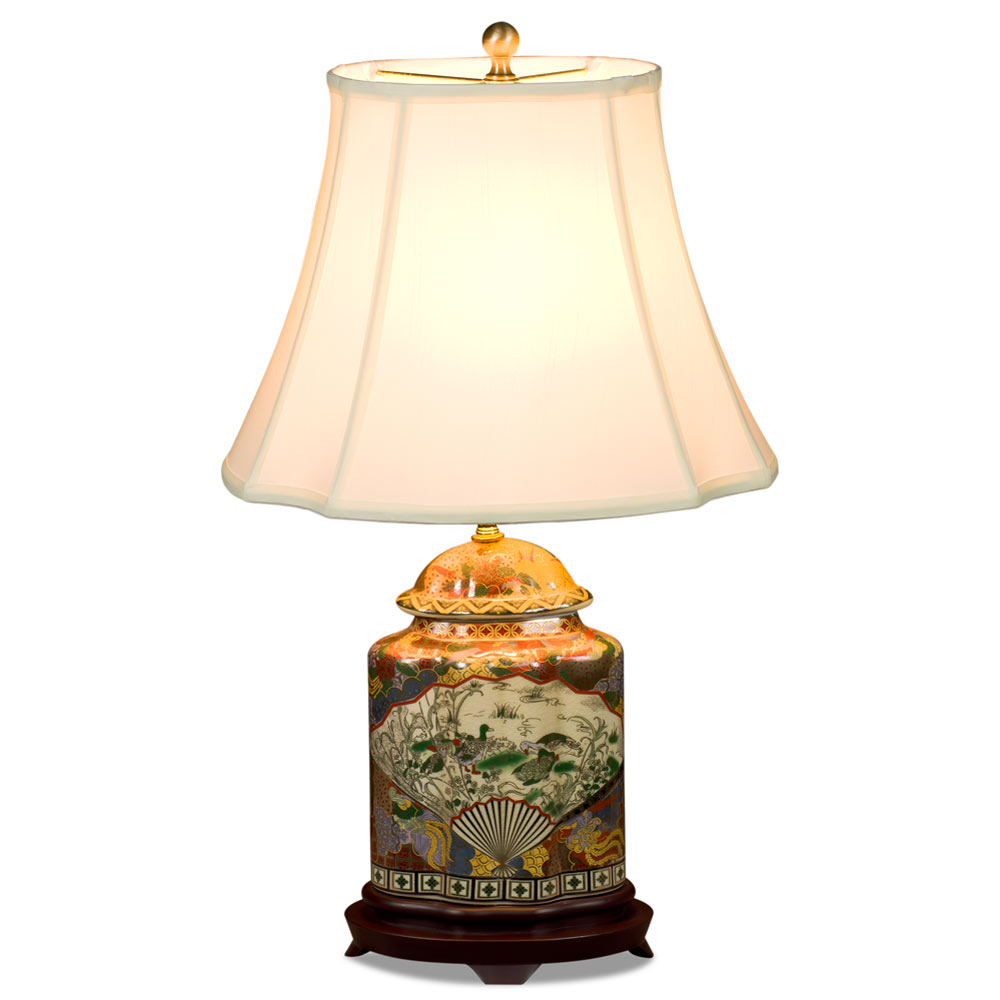 Japanese Satsuma Design Porcelain Lamp