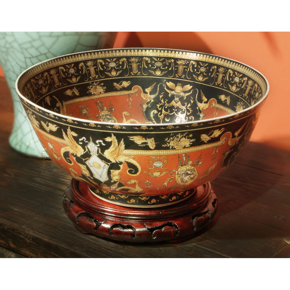 12 Inch Renaissance Porcelain Asian Bowl