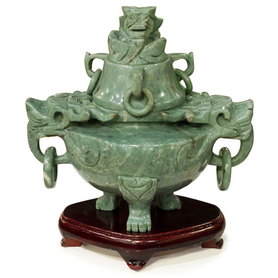 Chinese Jade Incense Burner Pot