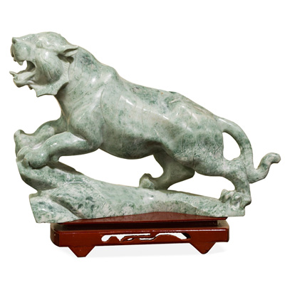 Oriental Jade Cougar Sculpture