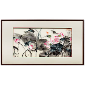 Chinese Silk Embroidery of Lotus Pond