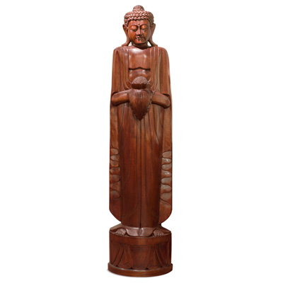 Grand Teakwood Thai Buddha Sculpture