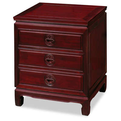 Dark Cherry Rosewood Longevity Design Oriental Nightstand