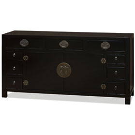 Black Elmwood Peking Oriental Sideboard