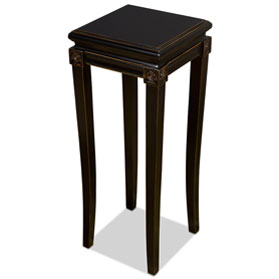 Distressed Black Elmwood Zhou Yi Asian Pedestal