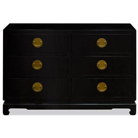 Black Elmwood Chinese Ming Chest of Drawers