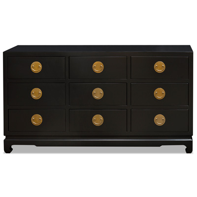 Black Elmwood Chinese Ming Chest of Drawers