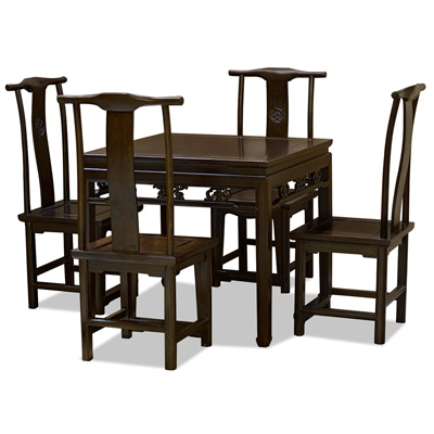 Dark Espresso Elmwood Ba Xian Oriental Dining Set