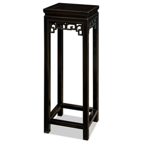 Distressed Black Elmwood Asian Pedestal