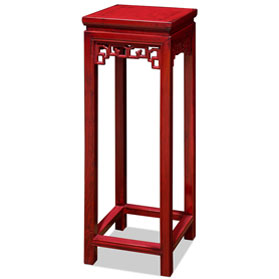 Distressed Red Elmwood Asian Pedestal