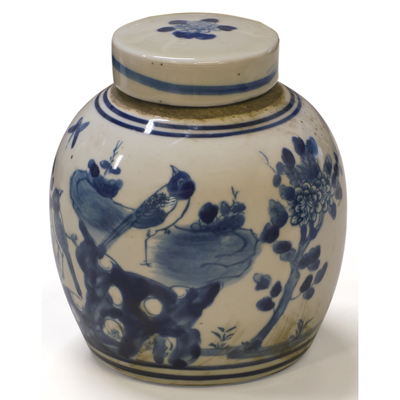 Blue and White Porcelain Flower and Bird Oriental Jar