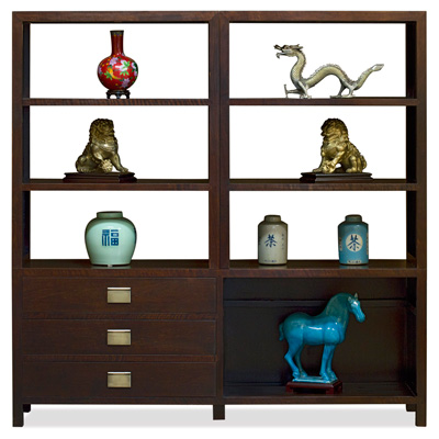 Espresso Elmwood Zen Style Asian Bookcase