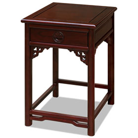 Dark Cherry Longevity Elmwood Chinese Ming End Table