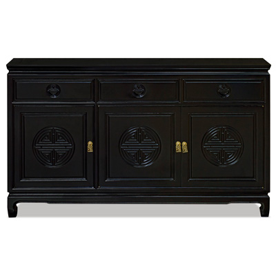 Black Rosewood Chinese Longevity Sideboard