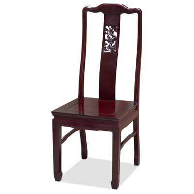 Dark Cherry Rosewood Dragon Oriental Chair