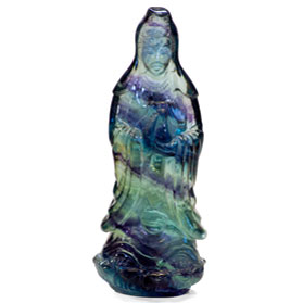 4 Inch Fluorite Guanyin Asian Figurine