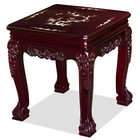 Dark Cherry Chinese Mother of Pearl Inlay Rosewood Royal Palace Lamp Table