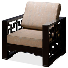 Black Elmwood Chinese Wang Zi Sofa Chair