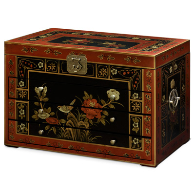 Tibetan Flower Motif Jewelry Chest