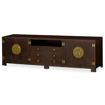 Dark Espresso Elmwood Chinese Ming Media Cabinet