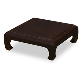 6 Inch Dark Brown Elmwood Chinese Square Stand