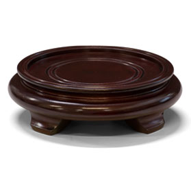 4.5 Inch Dark Brown Round Chinese Wooden Stand