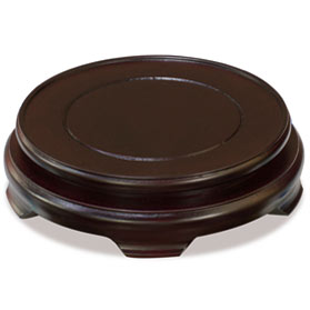 6 Inch Dark Brown Round Chinese Wooden Stand