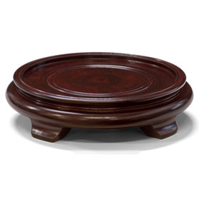 6 Inch Dark Brown Round Chinese Wooden Stand