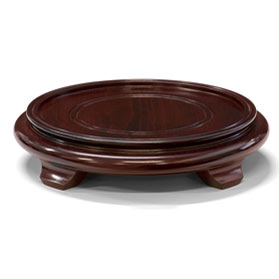 8 Inch Dark Brown Round Chinese Wooden Stand