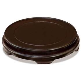 9 Inch Dark Brown Round Chinese Wooden Stand