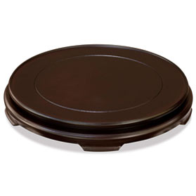 12 Inch Dark Brown Round Chinese Wooden Stand