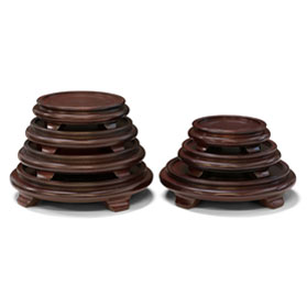 Dark Brown Round Chinese Wooden Stands