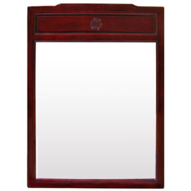 Dark Cherry Rosewood Longevity Asian Vertical Mirror