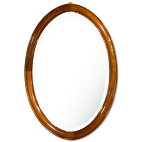 Natural Finish Rosewood Chinese Ming Oval Mirror