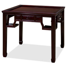 Rosewood Dark Cherry Finish Chinese Mahjong Table with Four Drawers