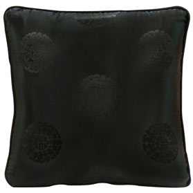 Black Chinese Silk Pillow (#14)