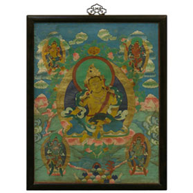 Framed Tibetan Thangka Painting