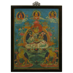 Framed Tibetan Thangka Painting