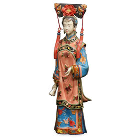 Chinese Porcelain Figurine, Qing Dynasty Noble Lady