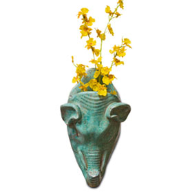 Green Porcelain Elephant Wall Hanging Oriental Vase