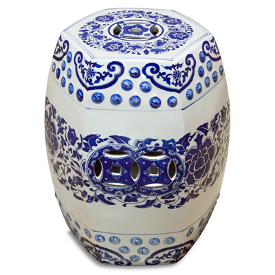 Blue and White Porcelain Temple Vase