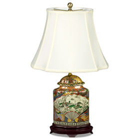 Japanese Satsuma Design Porcelain Lamp