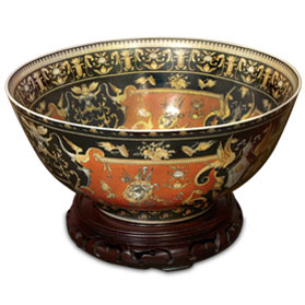 12 Inch Renaissance Porcelain Asian Bowl